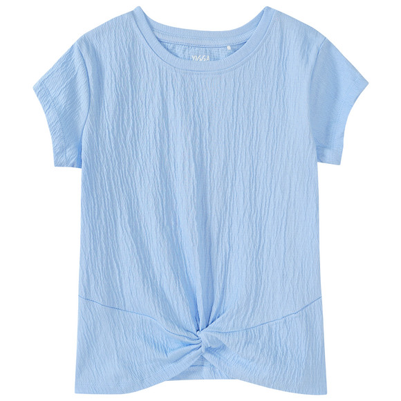 Mädchen T-Shirt mit Knoten-Detail hellblau