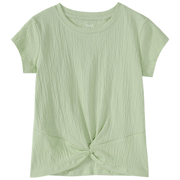 Mädchen T-Shirt mit Knoten-Detail hellgrün
