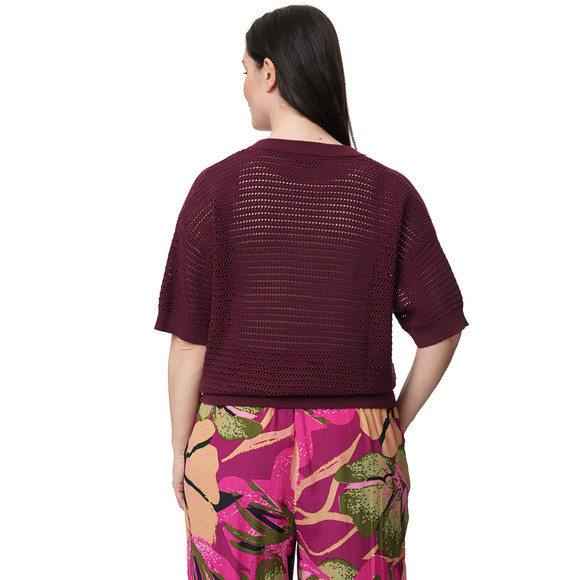 Damen Strickshirt mit Ajourmuster