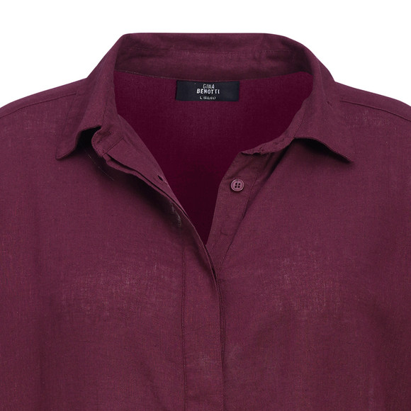 Damen Leinen-Blusenkleid mit Kragen