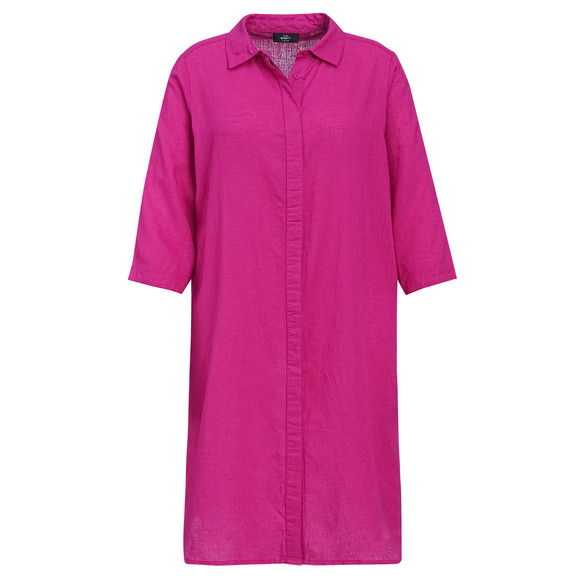 Damen Leinen-Blusenkleid mit Kragen