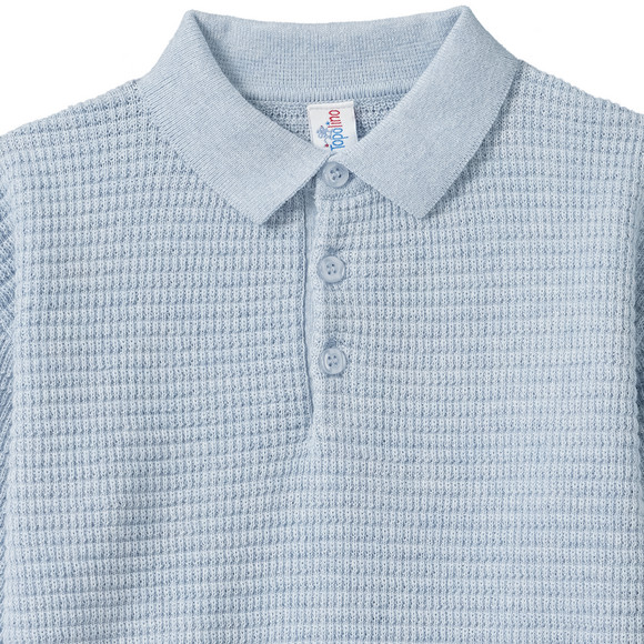 Jungen Strick-Poloshirt unifarben