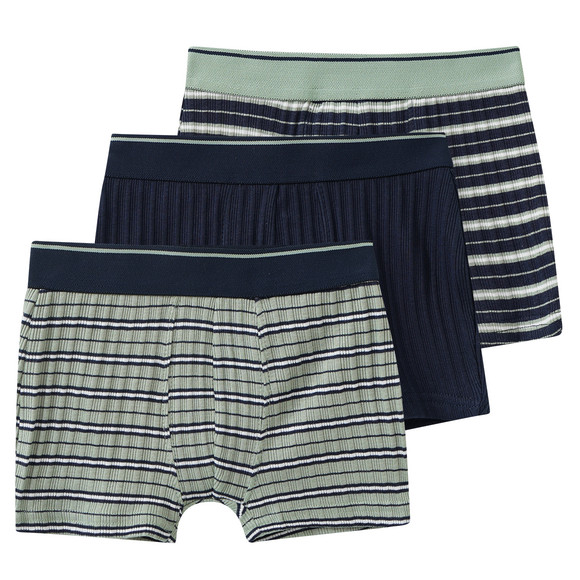 3 Jungen Boxer mit Ripp-Struktur