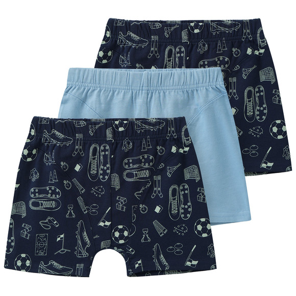 3 Jungen Boxer mit Fußball-Motiven
