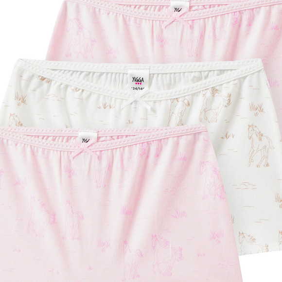 3 Mädchen Pantys mit Pferde-Motiven