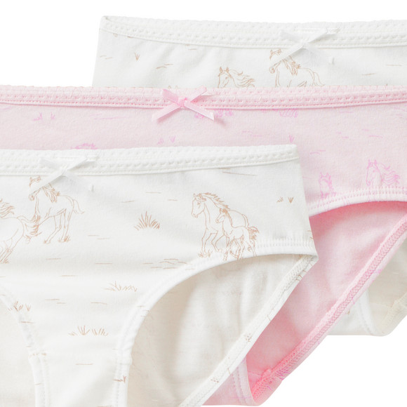 3 Mädchen Slips mit Pferde-Motiven