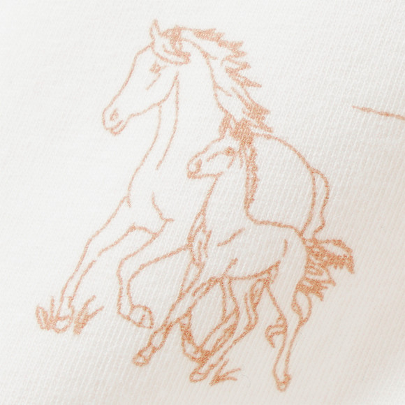 2 Mädchen Unterhemden mit Pferde-Motiven