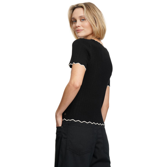 Gebreid damesshirt met golvende rand