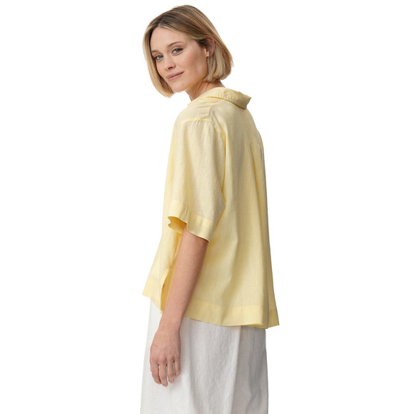 Linnen damesblouse met hemdkraag