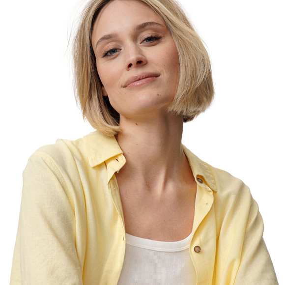 Linnen damesblouse met hemdkraag