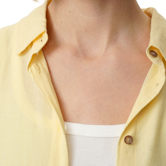 Linnen damesblouse met hemdkraag