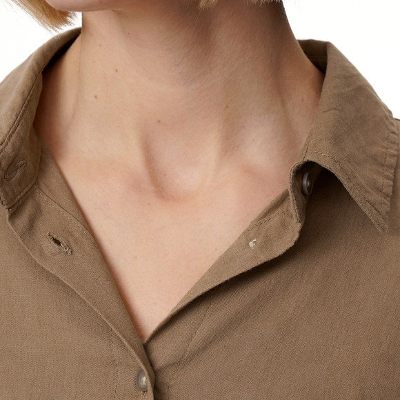 Linnen damesblouse met hemdkraag