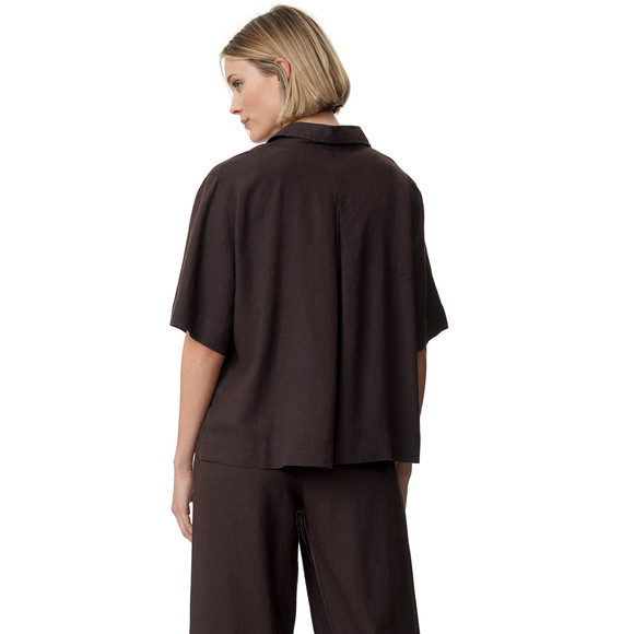 Linnen damesblouse met hemdkraag