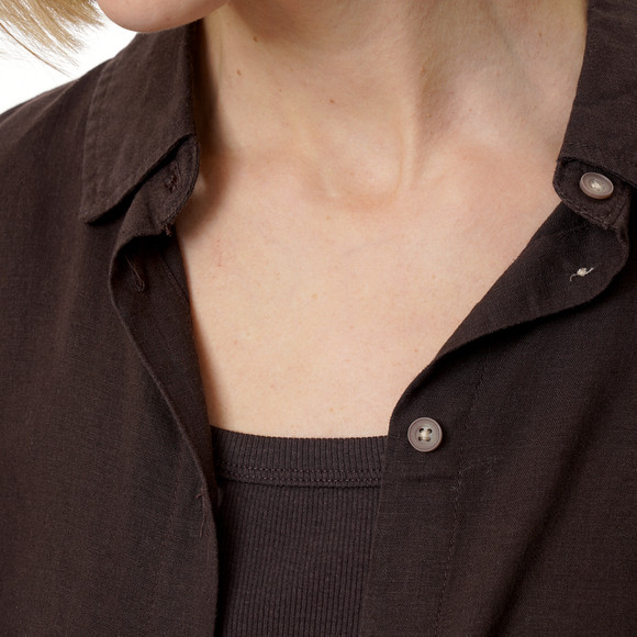 Linnen damesblouse met hemdkraag