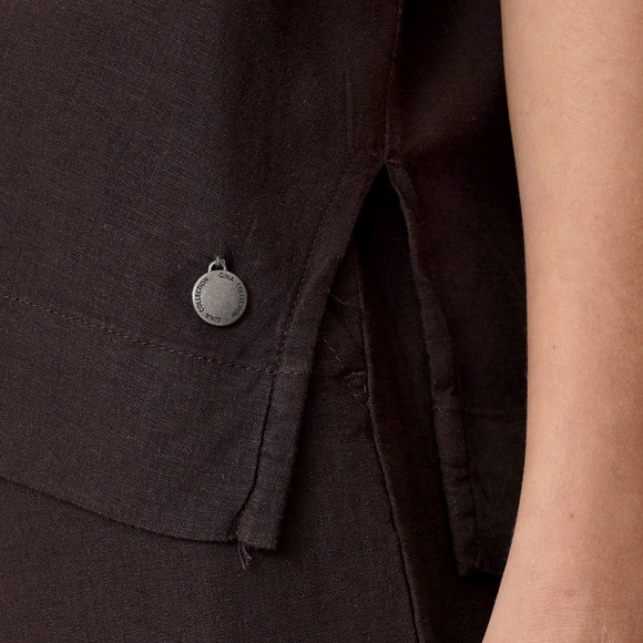 Linnen damesblouse met hemdkraag