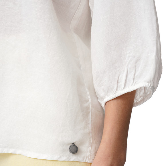 Damen Leinen-Bluse mit Knopfleiste