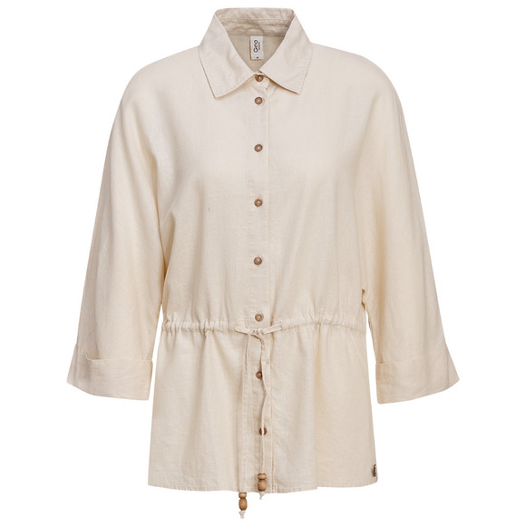 Damen Leinen-Bluse mit Knopfleiste