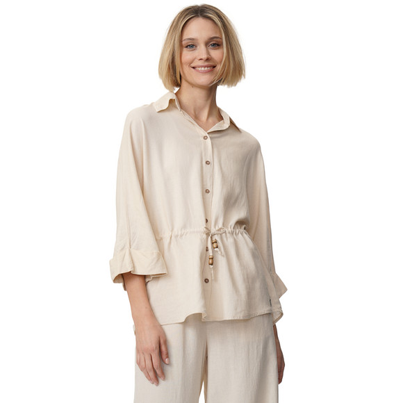 Damen Leinen-Bluse mit Knopfleiste