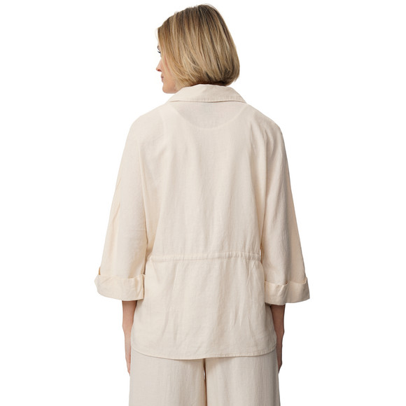 Damen Leinen-Bluse mit Knopfleiste