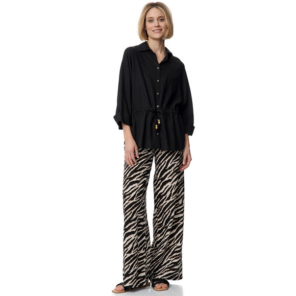 Damen Leinen-Bluse mit Knopfleiste