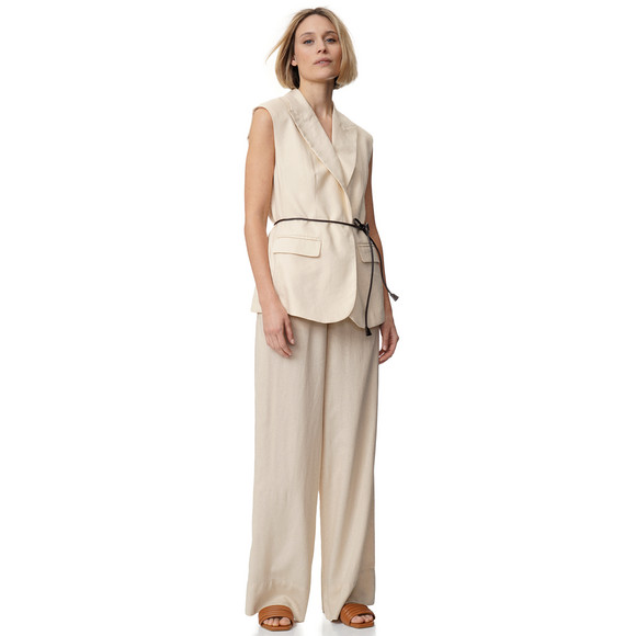 Damen Leinen-Hose mit weitem Bein