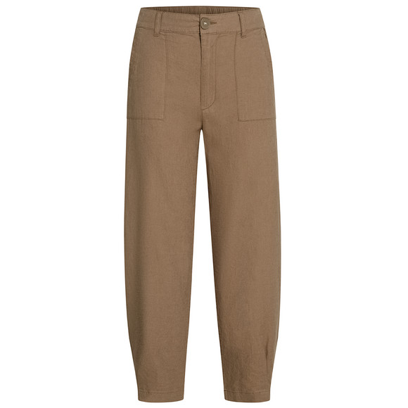 Damen Leinen-Hose in Uni braun