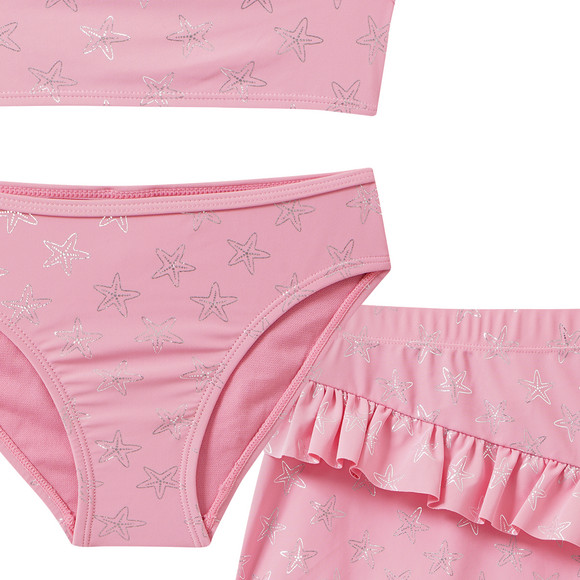 Mädchen Bikini und Baderock mit Glitzer