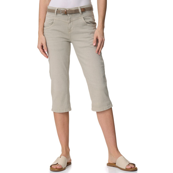 Damen Capri-Jeans mit Gürtel