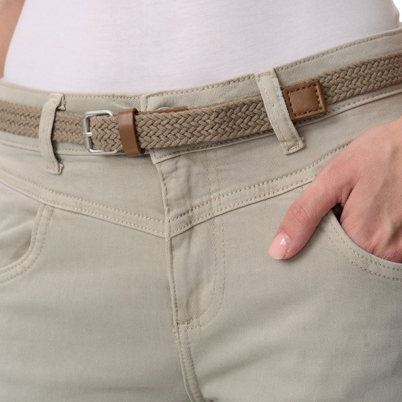 Damen Capri-Jeans mit Gürtel
