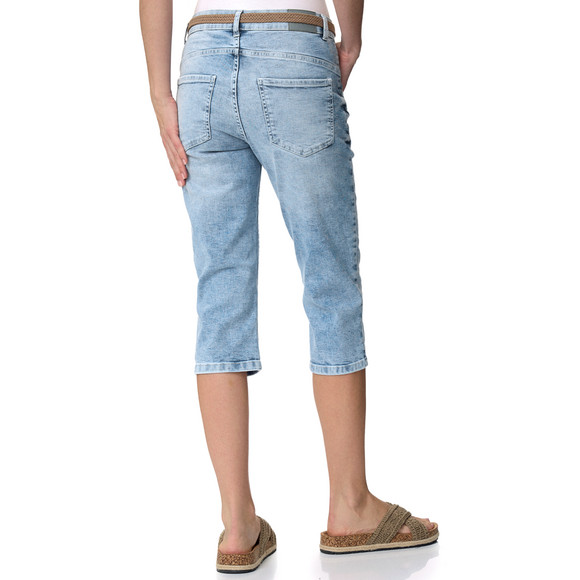 Damen Capri-Jeans mit Gürtel