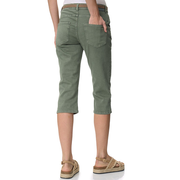 Damen Capri-Jeans mit Gürtel
