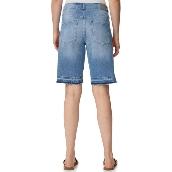 Damen Straight-Jeansshorts mit Knopfleiste