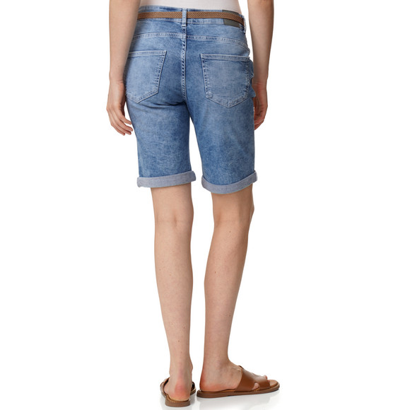 Damen Slim-Jeansshorts mit Gürtel