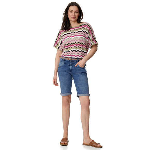 Damen Slim-Jeansshorts mit Gürtel