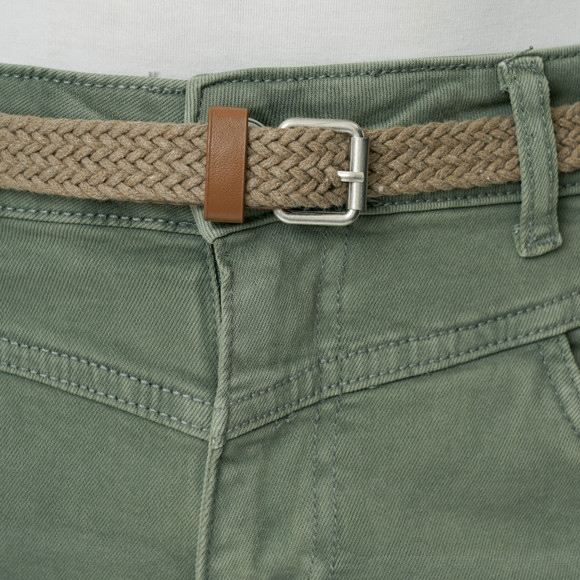 Slim-fit jeansshort voor dames met riem