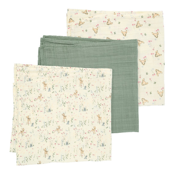 3 Bambi Musselintücher aus Baumwolle