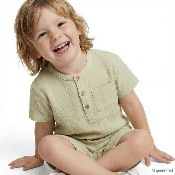 Jungen Musselin-Set mit Shirt und Shorts