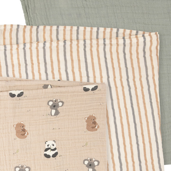 3 Musselintücher im Set