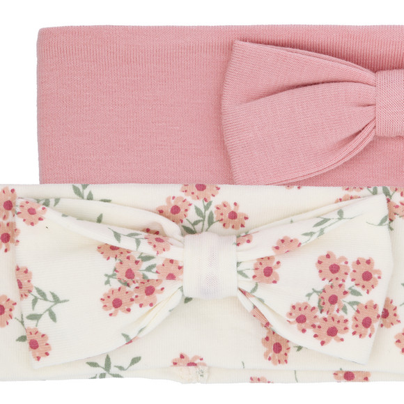 2 Baby Stirnbänder mit Schleifen-Applikation