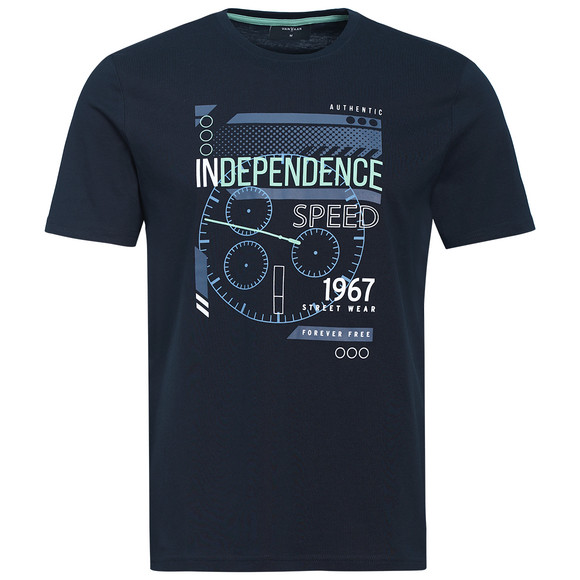 Herren T-Shirt mit Print dunkelblau