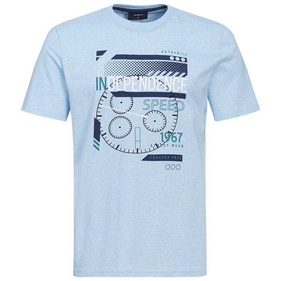 Herren T-Shirt mit Print hellblau