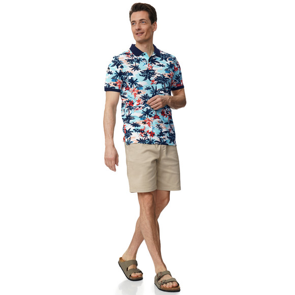 Herren Poloshirt mit Palmen-Allover