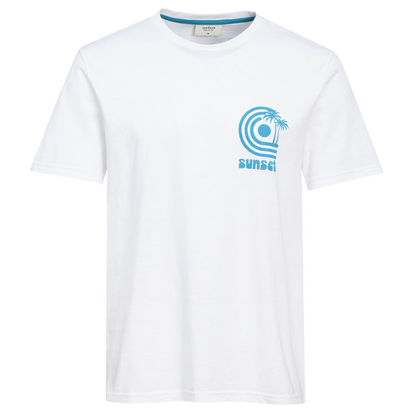 Heren T-shirt met print wit