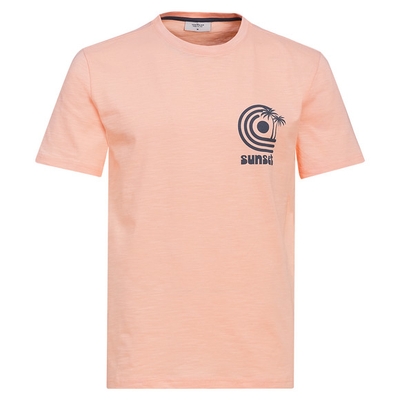 Heren T-shirt met print lichtoranje