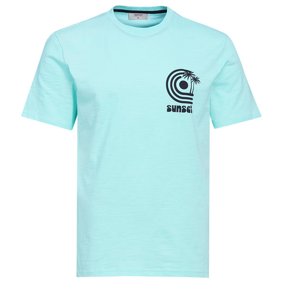 Heren T-shirt met print licht turquoise