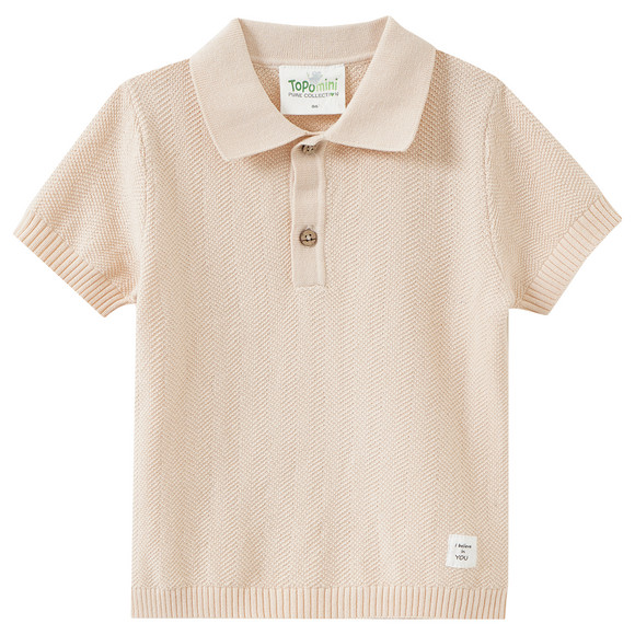 Baby Poloshirt mit Strickstruktur