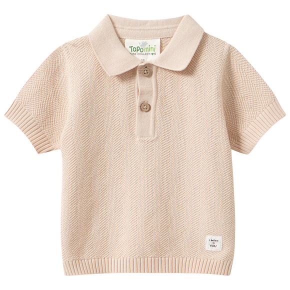 Newborn Poloshirt mit Strickstruktur