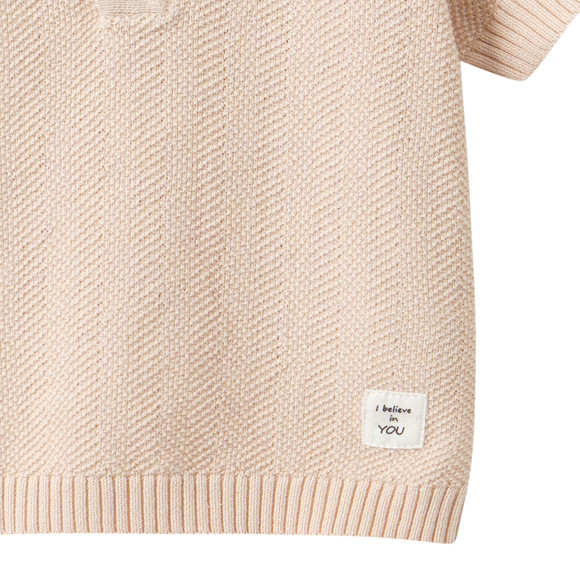Newborn Poloshirt mit Strickstruktur