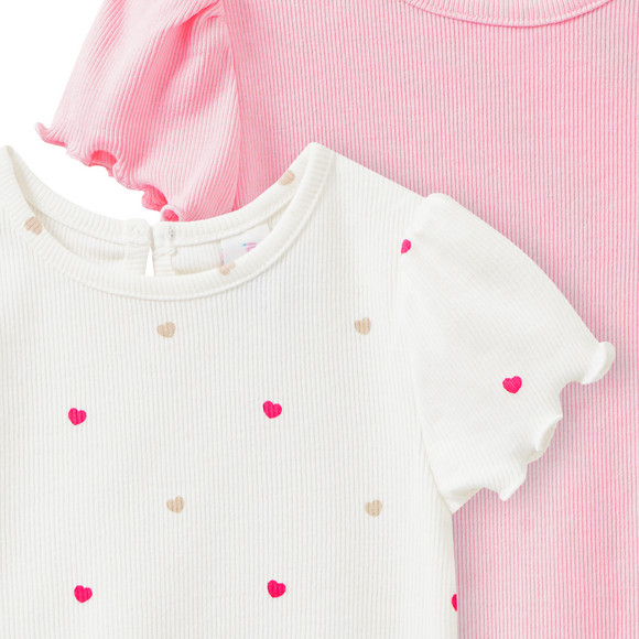 2 Newborn T-Shirt mit Rippstruktur
