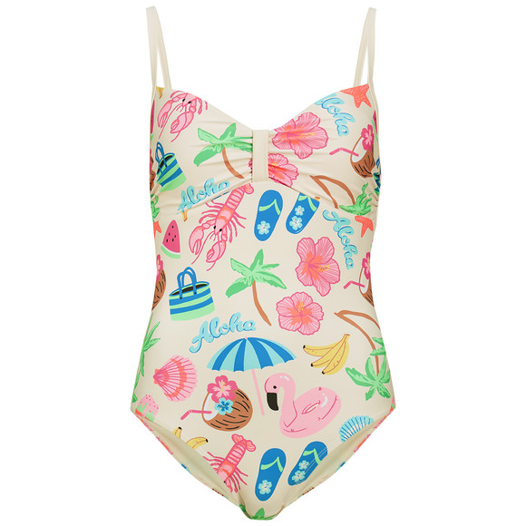 Damen Shape-Badeanzug mit Allover-Print